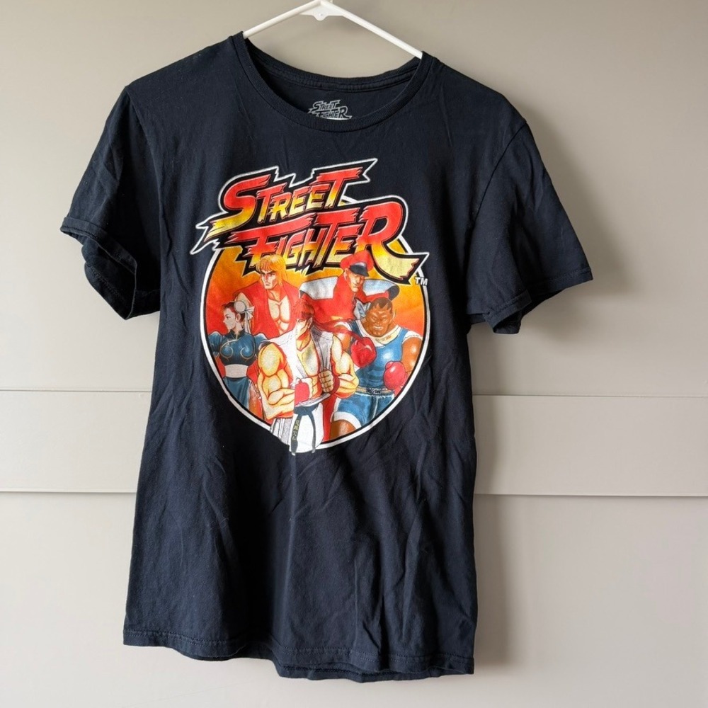 Street Fighter Shirt Mens S Black Ryu Ken Chun Li Bison Balrog Capcom Tee